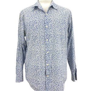 H&H Men's Casual Floral Multicolor Button Down Long Sleeve Shirt Size Large L